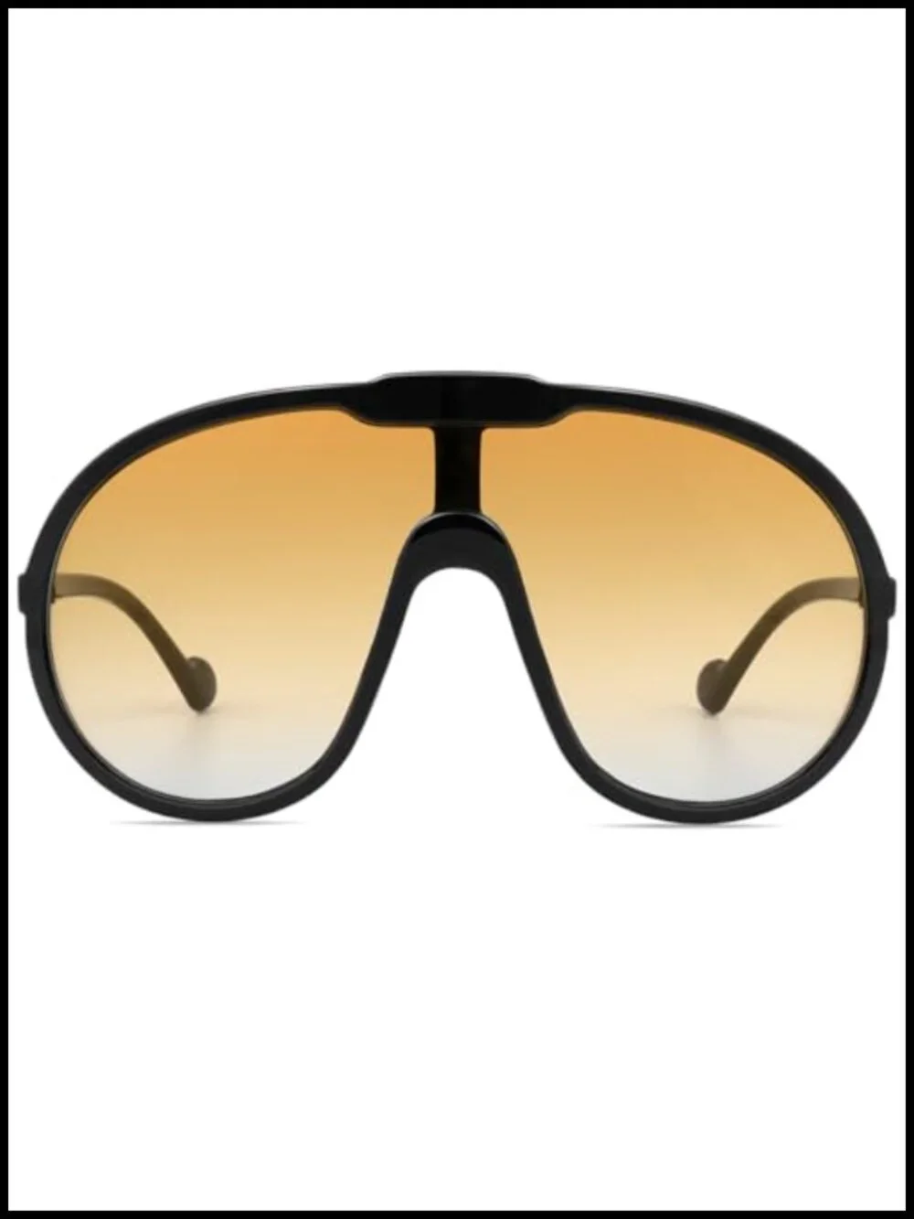 Oversized Shield Aviator Sunglasses UV400 Protection